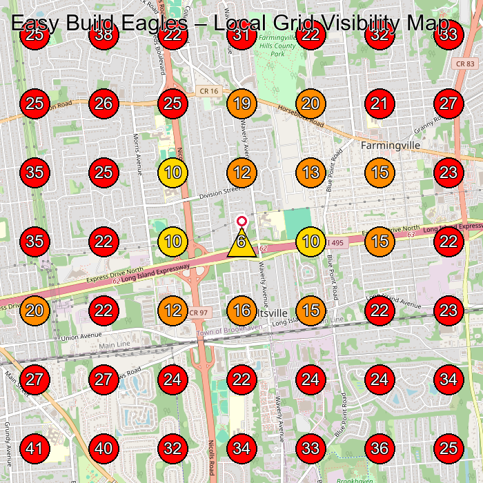 Easy Build Eagles GeoGrid visibility map for Roofing Contractor in None